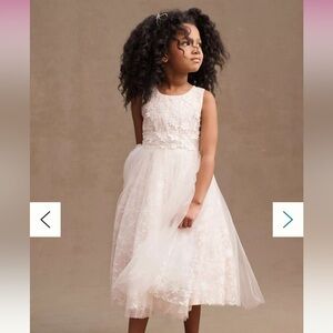 Anthropologie Princess Daliana Jessie Beaded Floral Tulle Flower Girl Dress